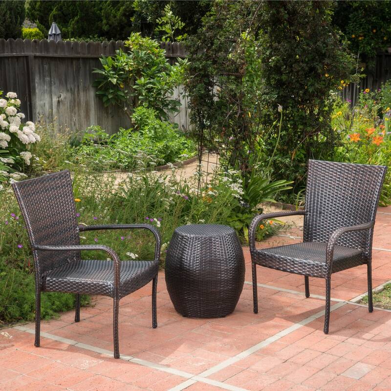Christopher Knight Home - Orleans Outdoor 3-Piece Wicker Chat Set