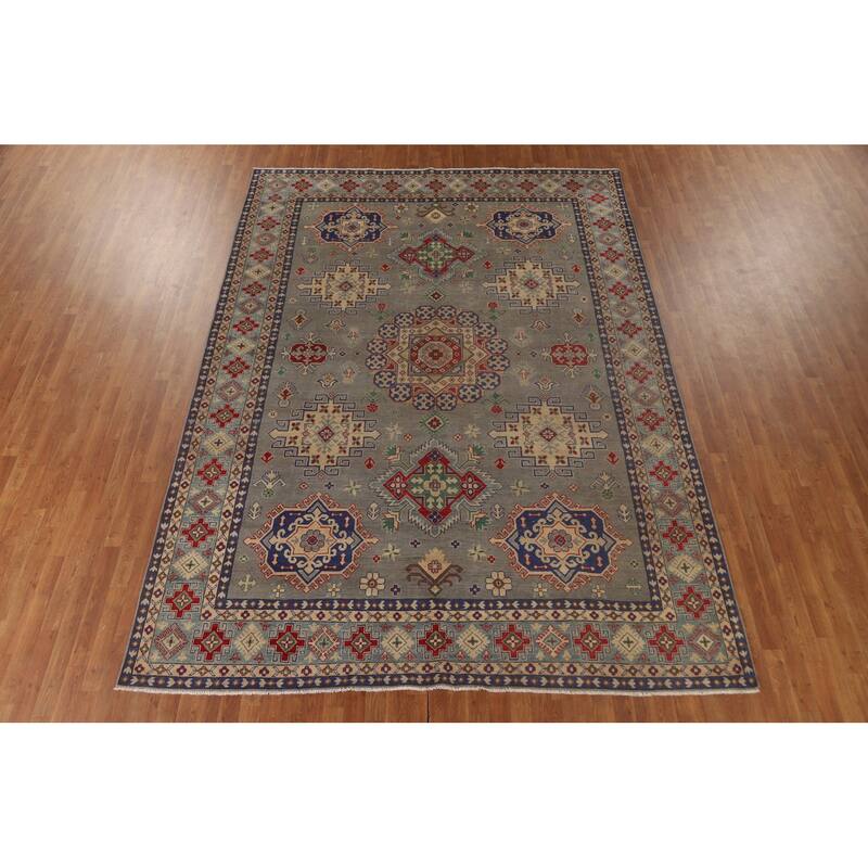 Kazak Area Rug Hand-Knotted Oriental Wool Carpet - 8'7"x 11'8"