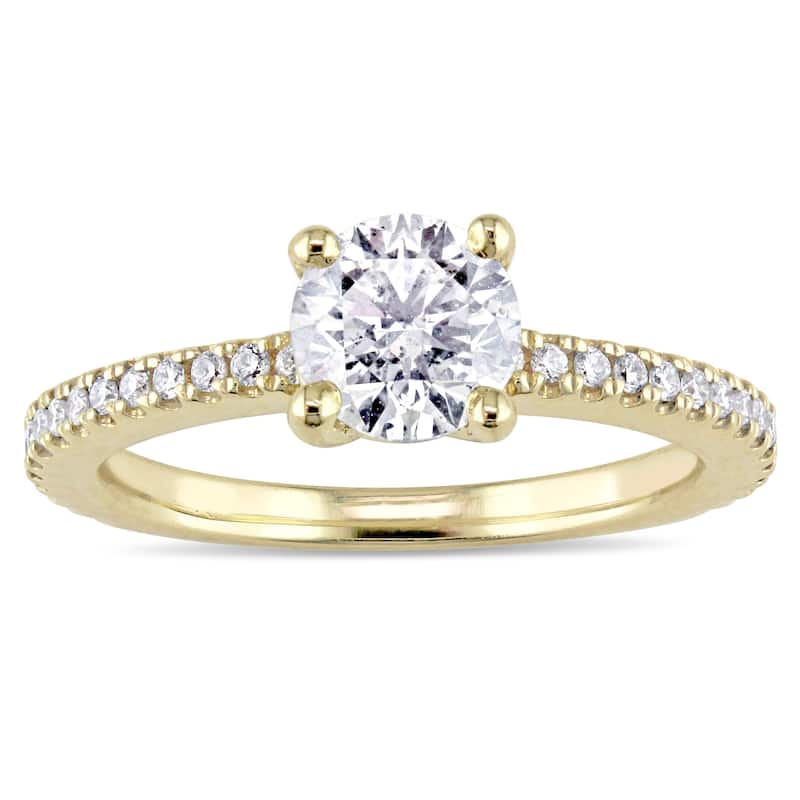 Miadora 1 1/7ct TDW Diamond Engagement Ring in 14k Yellow Gold