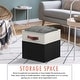 preview thumbnail 19 of 64, Foldable Collapsible Storage Box Bins Linen Fabric Shelf Basket Cube Organizer with Leather Handles - Set of 6