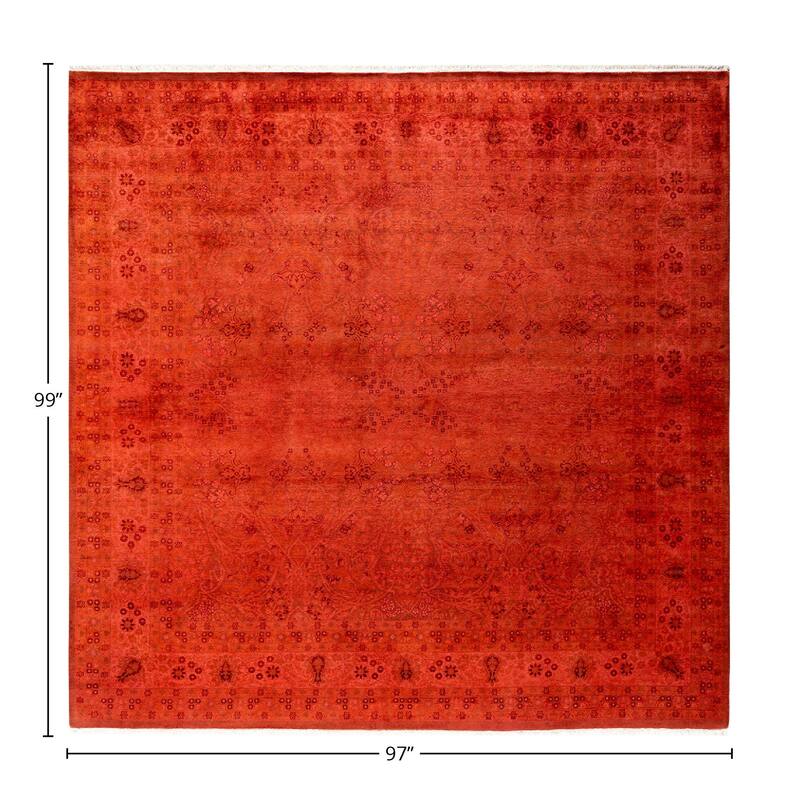 Fine Vibrance, One-of-a-Kind Hand-Knotted Area Rug - Pink, 8' 1" x 8' 3" - 8' 1" x 8' 3"