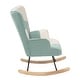 preview thumbnail 17 of 26, Rocking Chair Fabric Rocker Chair with Wood Legs Patchwork Linen - 22*29*36.5INCH