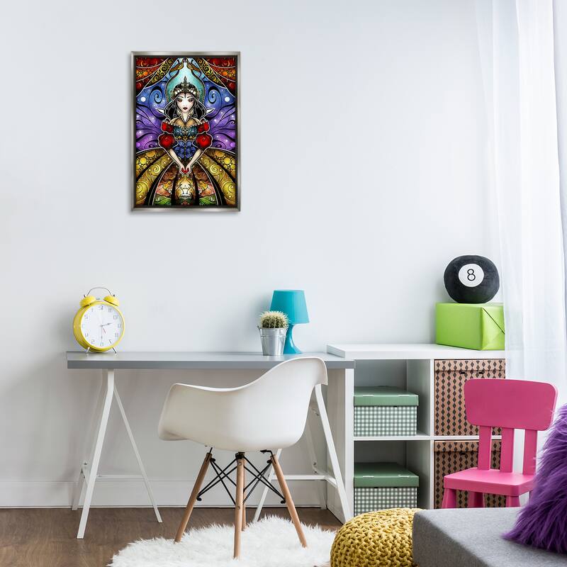 Stupell Nouveau Princess Portrait Framed Floater Canvas Wall Art Design By Mandie Manzano