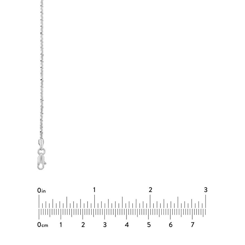 Curata 14k White Gold 1.4mm Diamond Chain Necklace (Lobster)