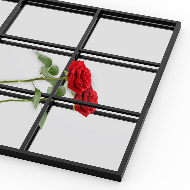 Black Window Pane Wall Mirror Rectangular Accent Mirror - 47.25"×31.5"