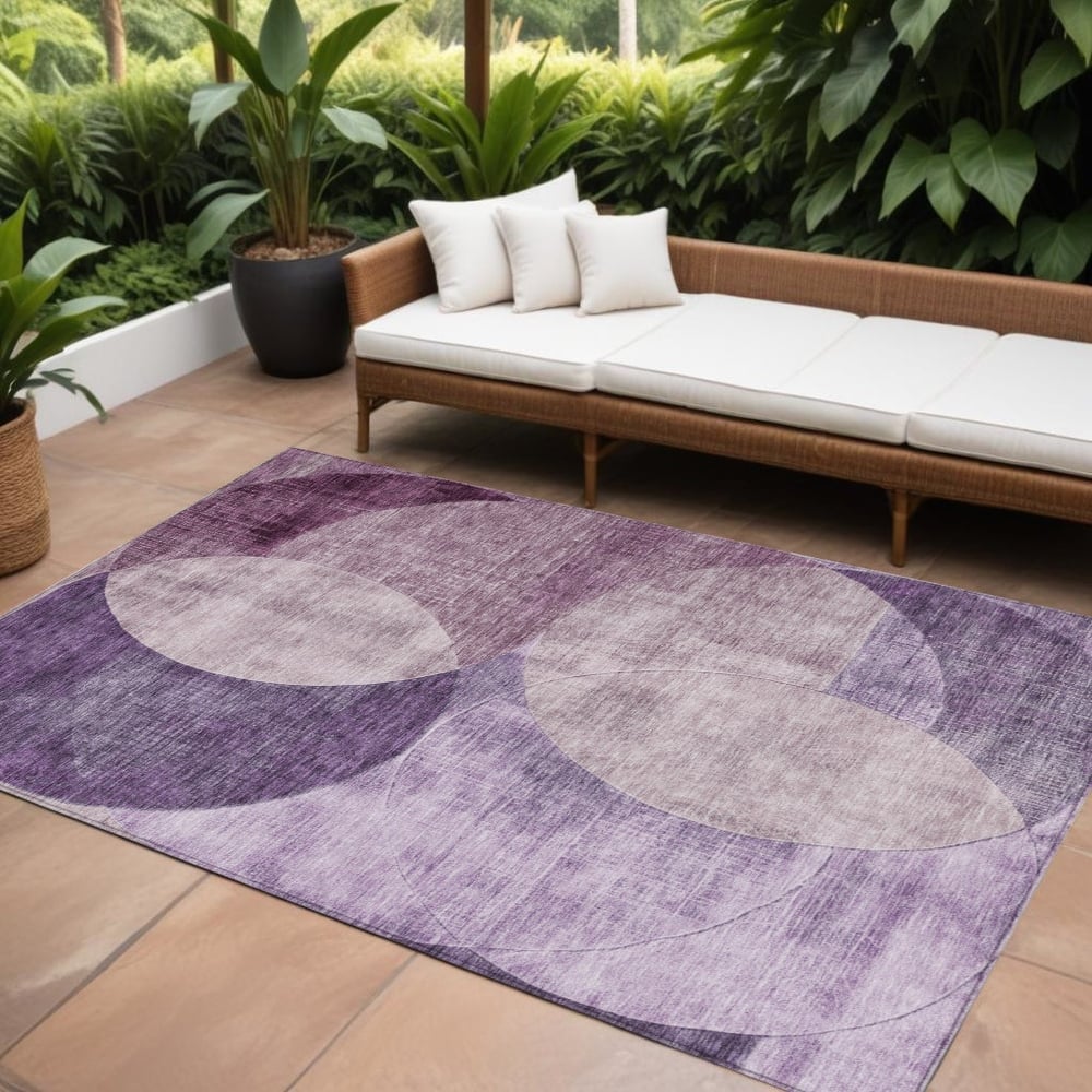 HomeRoots Geometric Transitional Rectangle Outdoor Rug