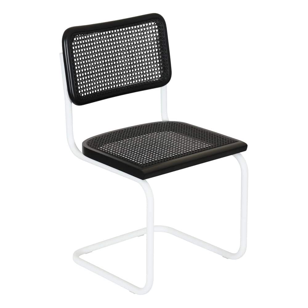Breuer Chair Company Marcel Breuer Cesca Cane Cantilever Side Chair w/ White Steel Frame (Various Wood & Cane Colors)