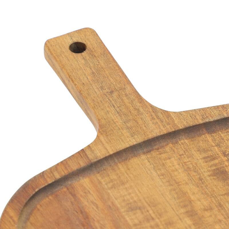 MegaChef 14 Inch Acacia Wood Rectangle Serving Board with Handle