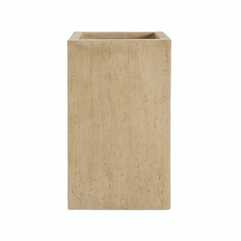 MGO Handmade Rectangle Planter Box, 27" Height, Travertine Finish