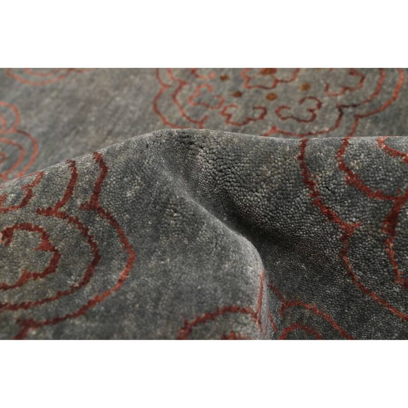 ECARPETGALLERY Hand-knotted Legacy Teal Silk, Wool Rug - 7'10 x 9'6