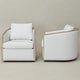 preview thumbnail 97 of 165, KINWELL 31"W Oak Frame Upholstered Swivel Barrel Armchair