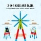 preview thumbnail 4 of 9, 2-in-1 Kids Art Easel Double-Sided Magnetic Whiteboard Chalkboard Rotating - Multi