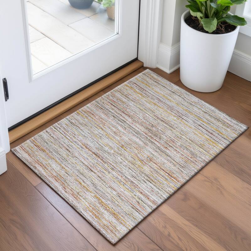 Premium Washable Super Soft Ombre Stripes Mayfield Rug - Terracotta - 1'8" x 2'6"