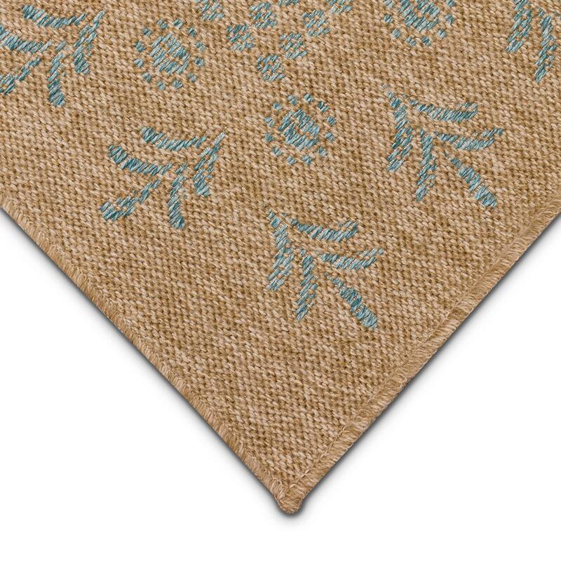 Liora Manne Sahara Block Print Border Indoor/Outdoor Rug