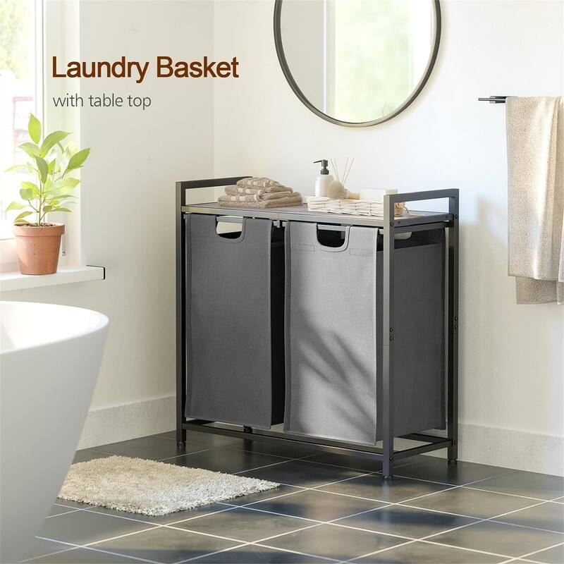 Laundry Hamper with 2 Section - 28.74"L x 11.81"W x 28.54"H