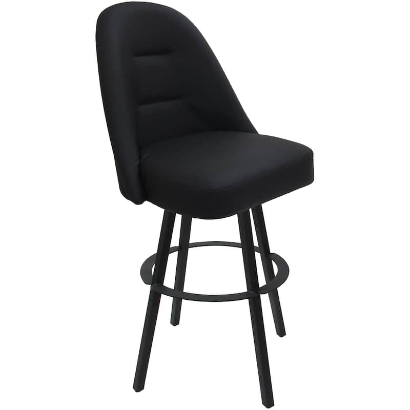 Swivel Counter Bar or Extra Tall Metal Bar Stool - M-235 Warren Base - N/A - Black Vinyl - Gray - Counter Height