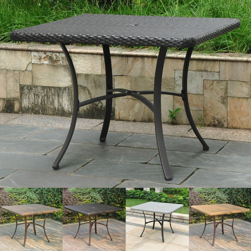 International Caravan Barcelona Resin Wicker/Aluminum 39-inch Square Outdoor Dining Table