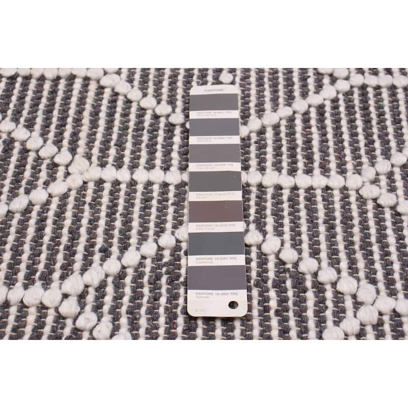 ECARPETGALLERY Braid weave Sienna Grey Wool Rug - 6'2 x 8'10