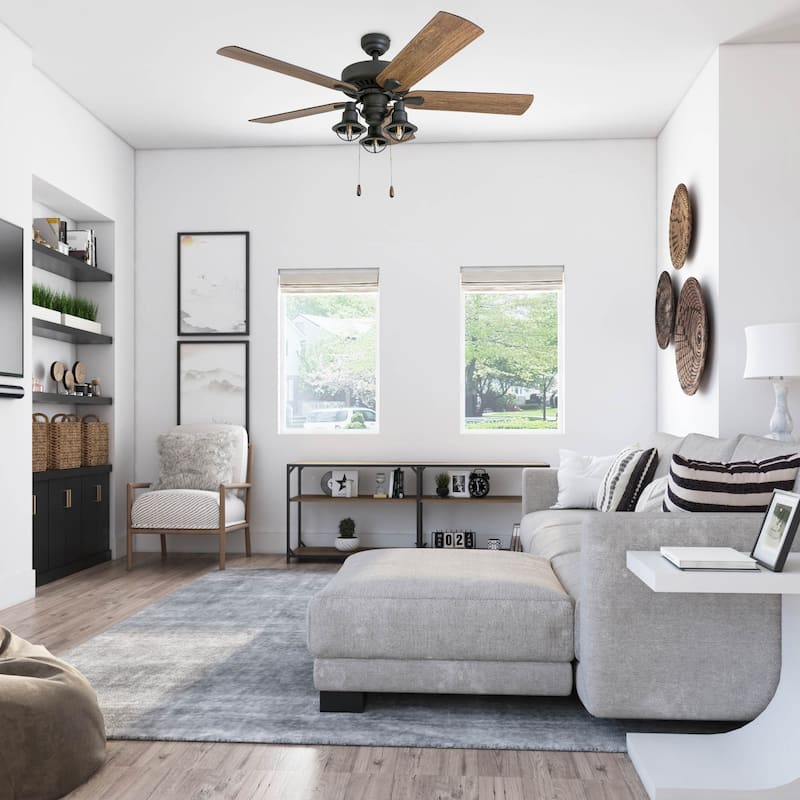 52" The Gray Barn Stormy Grain Farmhouse Aged Bronze LED Ceiling Fan with Remote Control