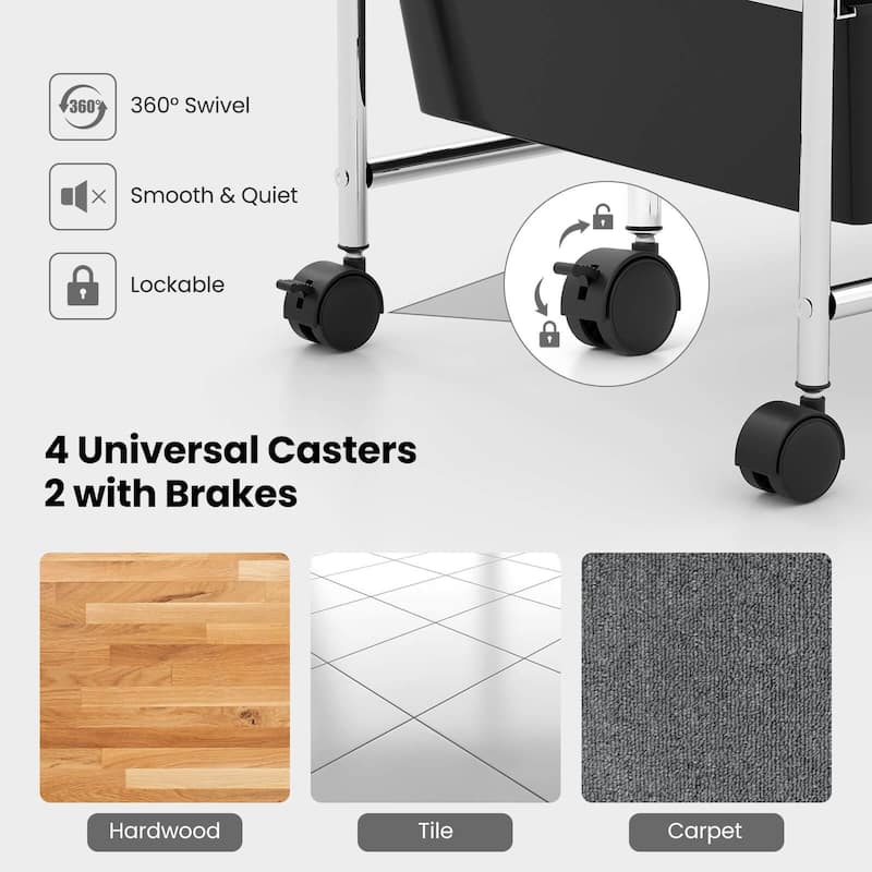 Costway 15 Drawer Rolling Storage Cart Tools Scrapbook Paper Office - See Details