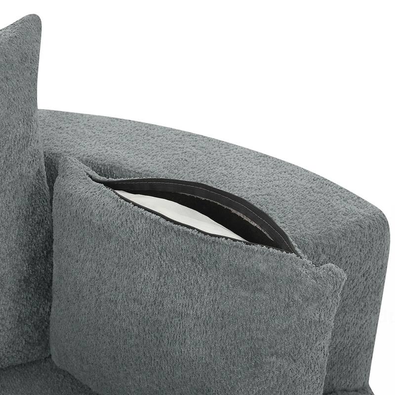 Swivel Barrel Chair with 3 Pillows