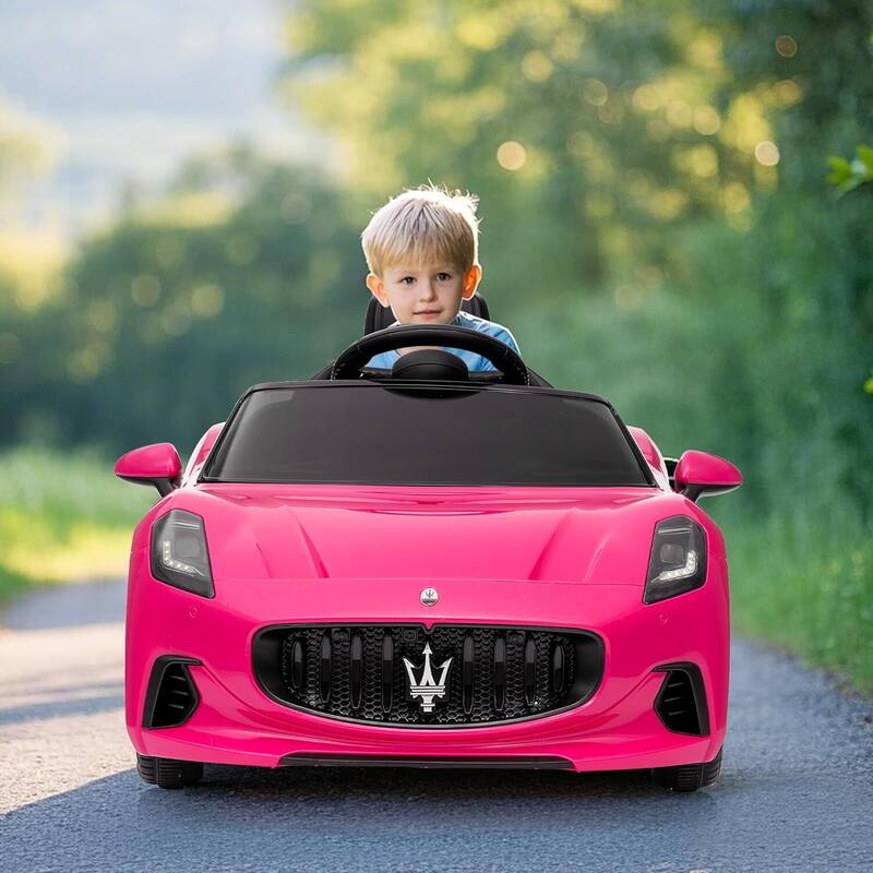 12V Battery Powered Motorized Licensed Maserati Gran Cabrio, Ride On Car Toy - Pink
