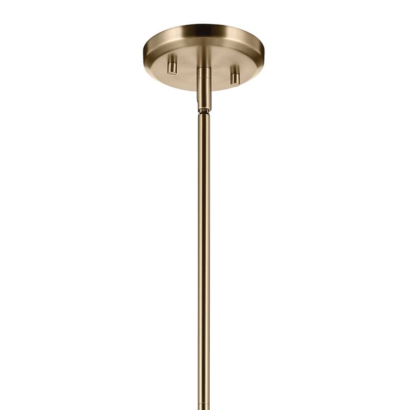 Kichler Lighting Bekah 24.25 Inch 1 Light Convertible Pendant with Opal Glass and Handwoven Rattan Shade in Champagne Bronze