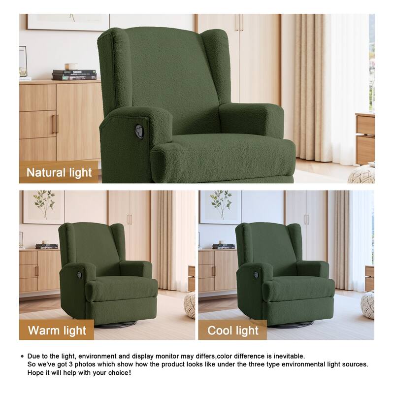 UIXE Upholstered Modern Swivel Glider Rocker Recliner