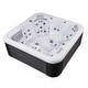 preview thumbnail 3 of 13, Buenospa New York 6 - Person 49 - Jet Hot Tub, Ice White, Gray with Ozone and LED Lights - Sterling Silver - 85 x 85 x 35