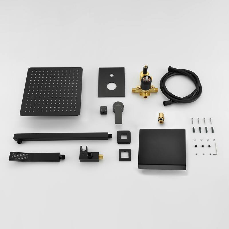 Clihome 10" Wall Mount Single-Handle 1-Spray Tub and Shower Faucet
