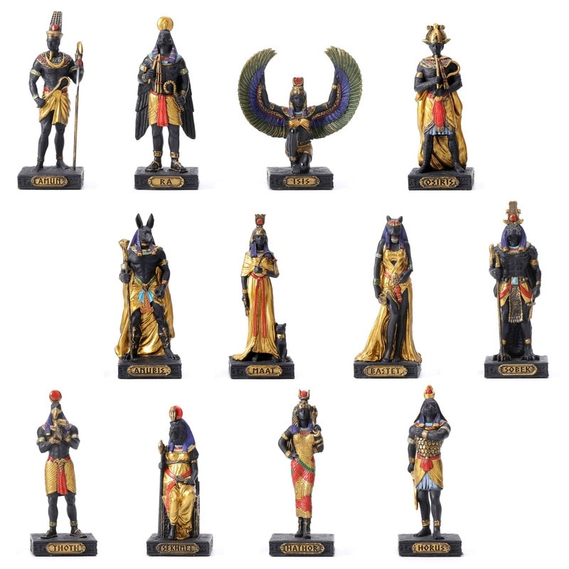 9.65 in L Egyptian Gods Set Figurine Poly Resin