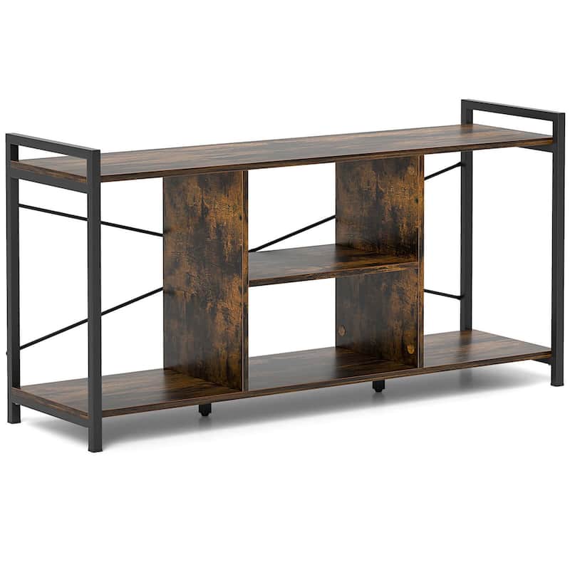 Costway 3-tier TV Stand for 55" TVs with 4 Open Shelves Heavy-duty - See Details