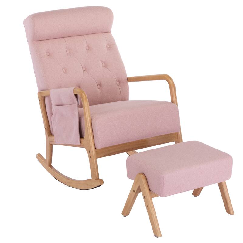 Rocking Armchair With Ottoman for Living Room