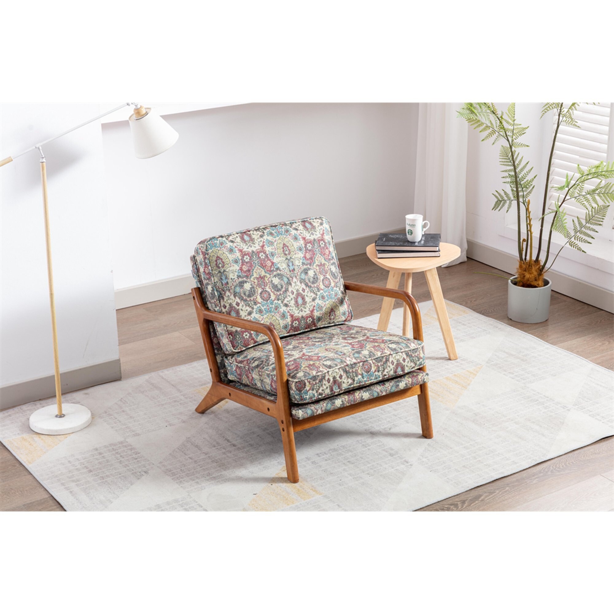 Wood frame chair hotsell with cushions