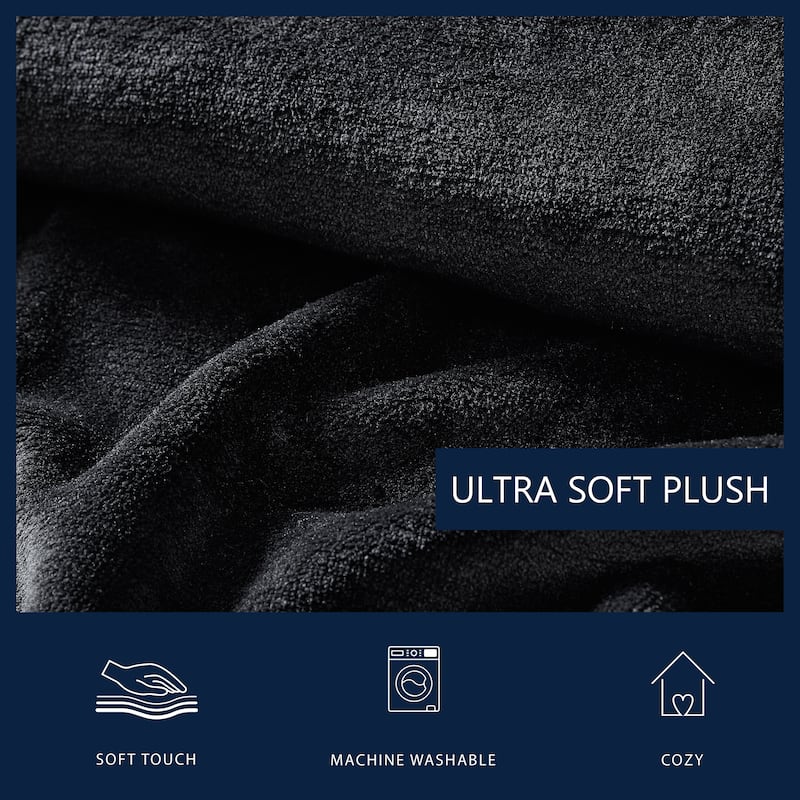 Nautica Solid Ultra Soft Plush Fleece Bed Blanket