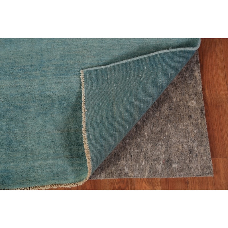Modern Aqua Gabbeh Oriental Area Rug Handmade Wool Carpet - 5'7" x 7'9"
