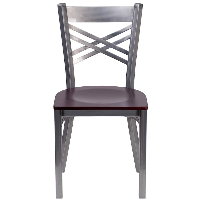 Steel X-back Restaurant Chair - 16.5"W x 17"D x 32.25"H