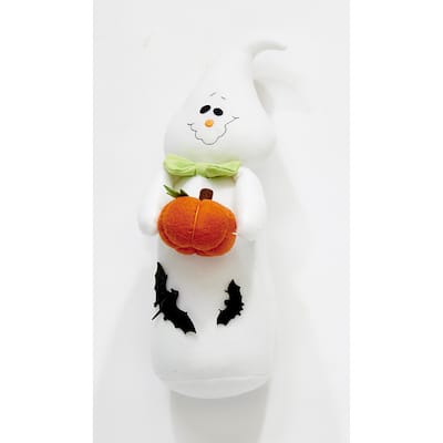 12" Tabletop Halloween Ghost Holding Pumpkin, Set of 3