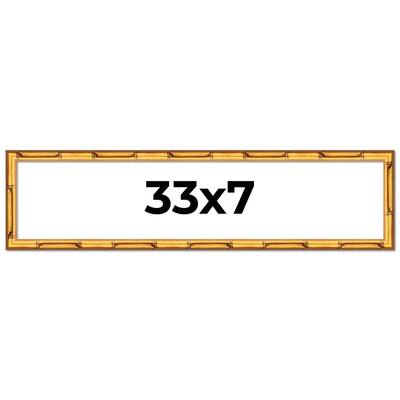 33x7 Frame Gold Bamboo Picture Frame Modern Photo Frame Includes UV Acrylic Shatter Guard Front Acid Free Foam Backing Board