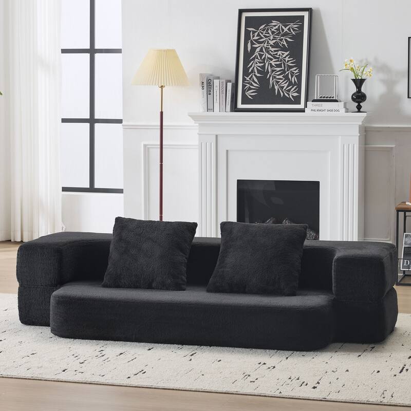 Sectional Sofa ,Foam Fold-Out Bed for Small Spaces & Home Offices