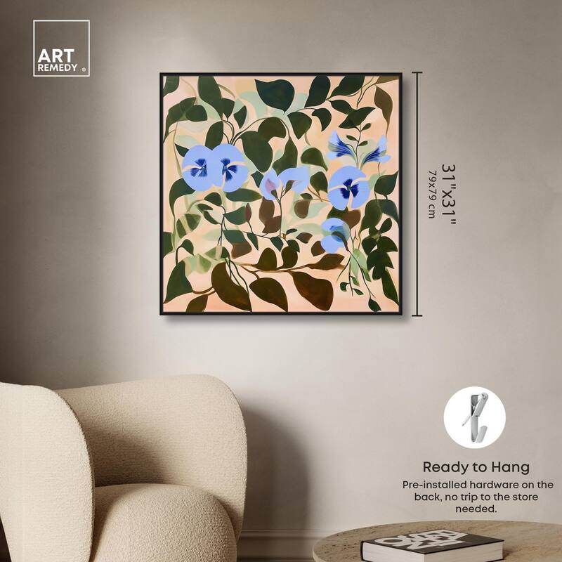Naive Blue Flowers Canvas by Art Remedy