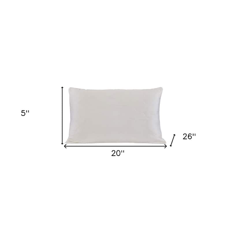 HomeRoots Cotton Latex Foam And Wool Hypoallergenic Standard Size Bed Pillow - Ivory