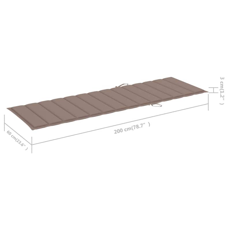 vidaXL Patio Lounge Chair Sunbed Sunlounger with Cushion Solid Acacia Wood