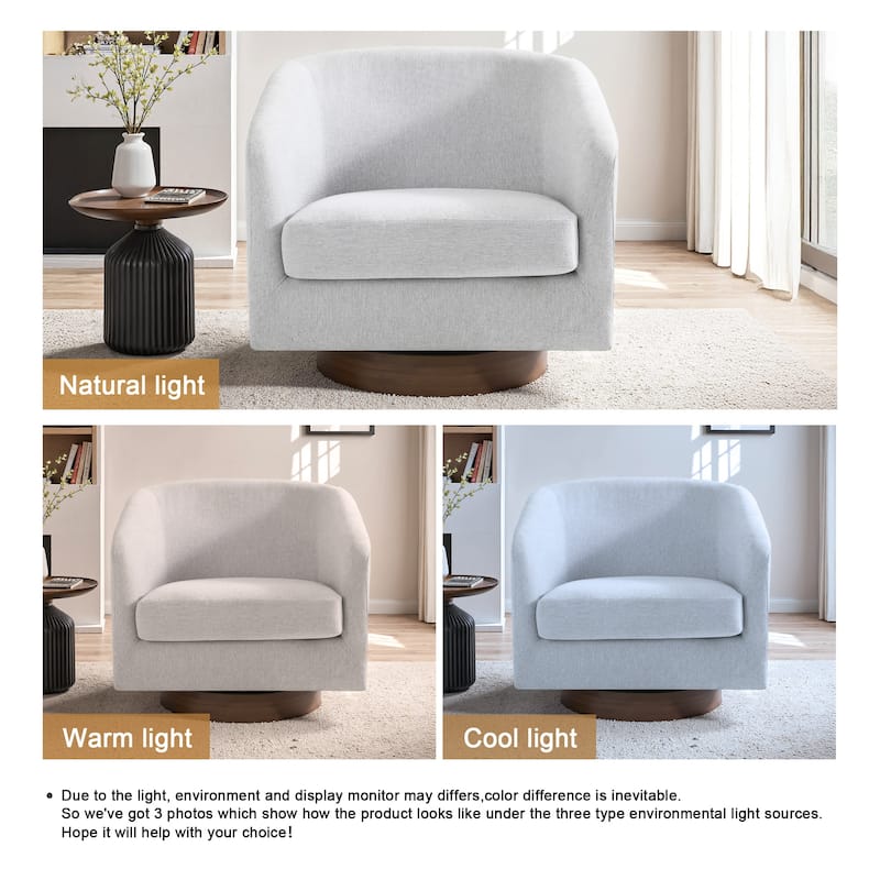 UIXE 31" W Swivel Round Barrel Chair Accent Chairs