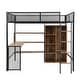 preview thumbnail 8 of 12, Full Size Sturdy Metal Loft Bed Frame with Built-in Desk,Wardrobeand Shelves