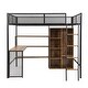 preview thumbnail 8 of 12, Modern Style Kids Metal Loft bed with Built-In Desk,A 3-Tier Shelf and Storage Wardrobe,Full Size