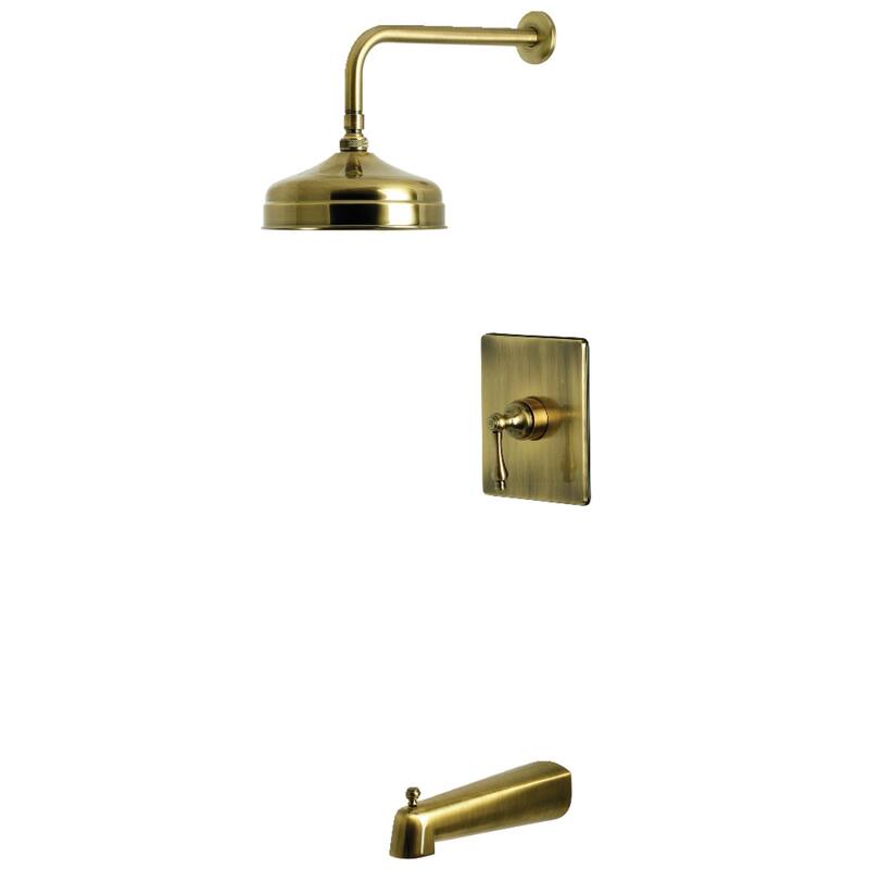 Kingston Brass Single-Handle Pressure Balanced Tub and Shower Faucet - Antique Brass