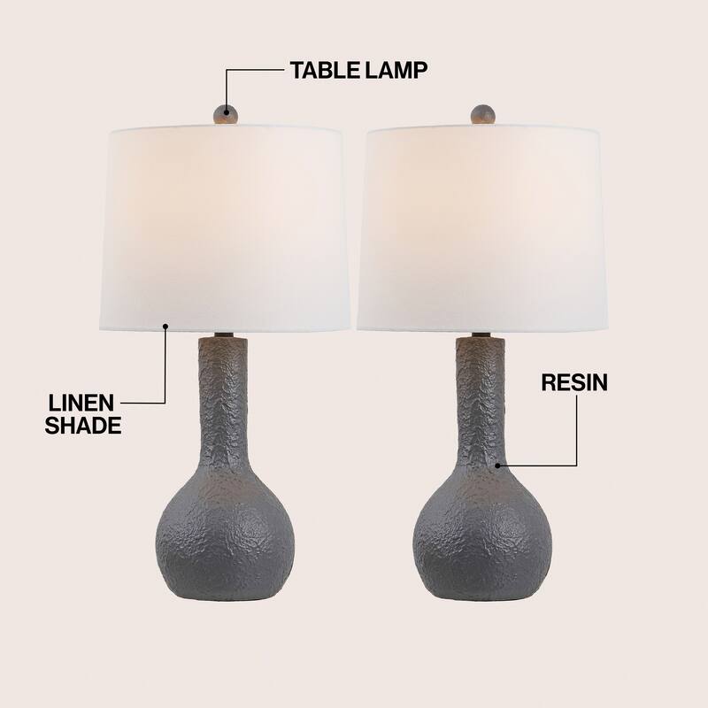 Katee 24.75" Resin/Metal Gourd LED Table Lamp, (Set of 2), By JONATHAN Y
