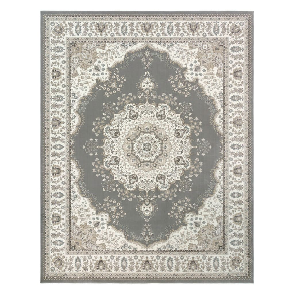 Gertmenian Majestic Brody Grey Traditional Boarder Medallion Area Rug