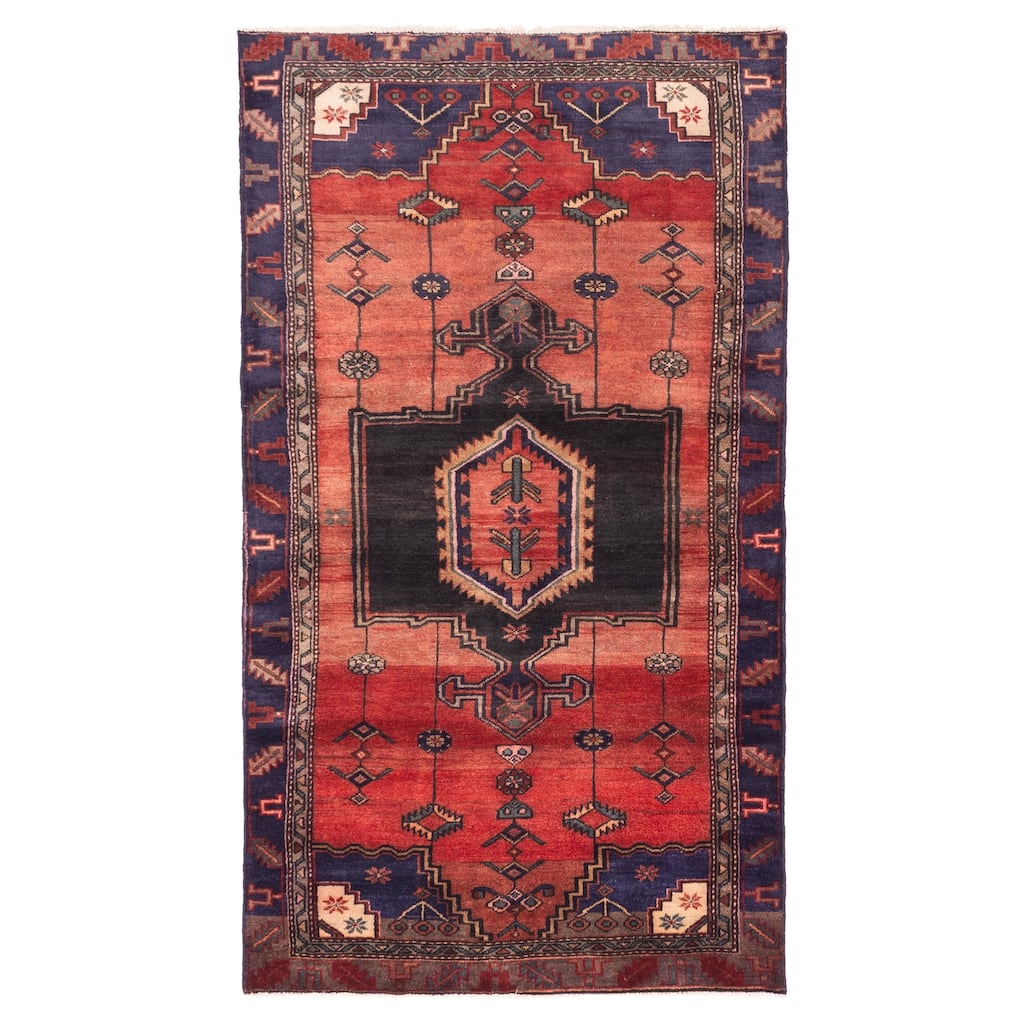 ECARPETGALLERY Hand-knotted Melis Vintage Dark Copper Wool Rug - 3'11 x 7'5